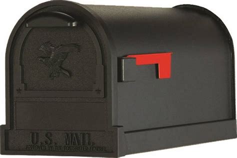 Gibraltar Mailboxes Arlington Large Steel Post Mount Mailbox Black