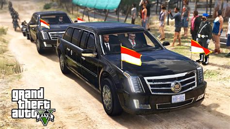 Konvoi Kunjungan Presiden Ke Desa Dikawal Paspampres GTA 5 Mod Polisi