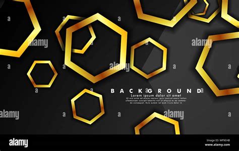 Vector Background Design That Overlaps With Hexagon Gold Color