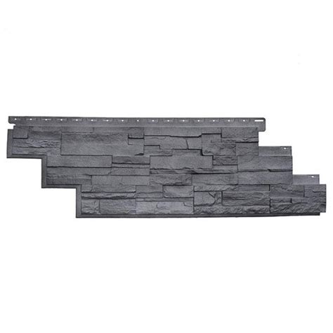 Novik Dry Stack Stone 10 Pack Vinyl Siding Panel Faux Stone Anthracite 13125 In X 4175 In In