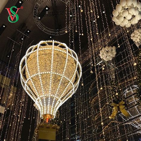 Outdoor Led D Christmas Motifs Hot Air Balloon Displays For Commercial