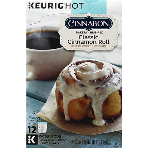 Cinnabon Keurig Hot Coffee, Light Roast, Classic Cinnamon Roll, K-Cup ...