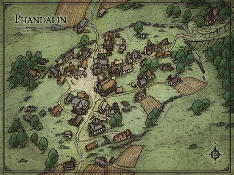 Updated map of Phandalin by Julius Liu | Fantasy city map, Fantasy world map, Fantasy map