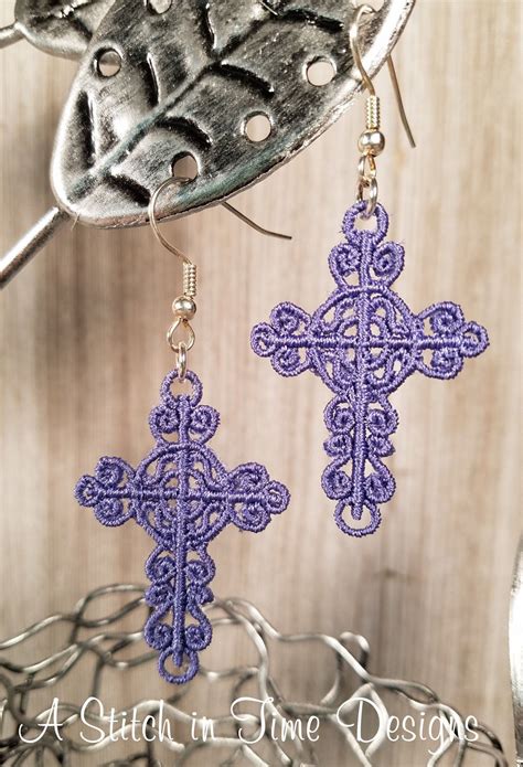 Fsl Cross Earrings Or Charms Fsl Embroidery Designs Sewing