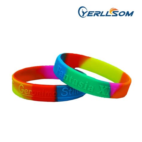 500PCS/Lot Free shipping embossed logo rubber bracelets silicone for ...