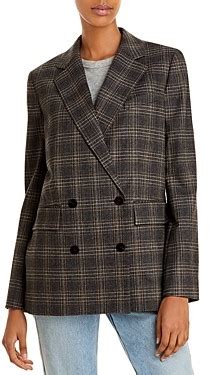 Theory Piazza Double Breasted Plaid Jacket ShopStyle