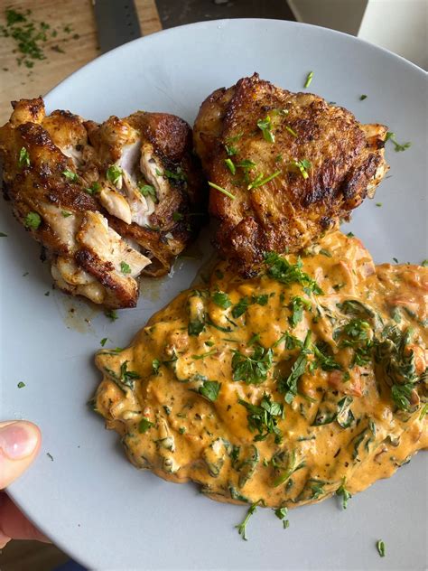 Pan Seared Chicken Thighs With Creamy Spicy Tuscan Sauce Recipe