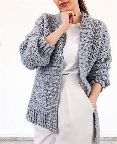 Chunky Cardigan Pattern Crochet Сrochet Cardigan Pattern Etsy