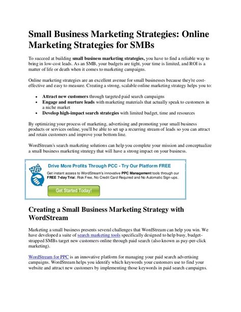 Small business marketing strategies