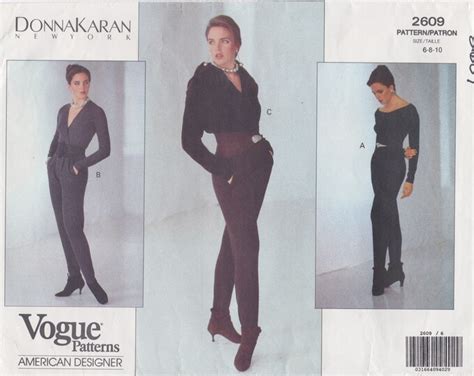 Vogue 2609 Vintage Designer Sewing Pattern By Donna Karan Jumpsuit