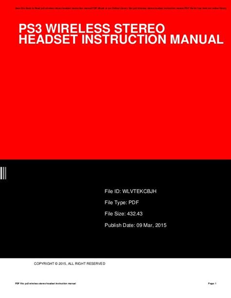 Ps3 wireless-stereo-headset-instruction-manual