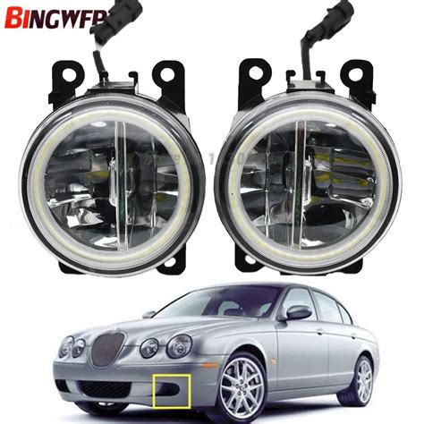 2x Car Styling Front Led Fog Light Angel Eye For Jaguar S Type X Type