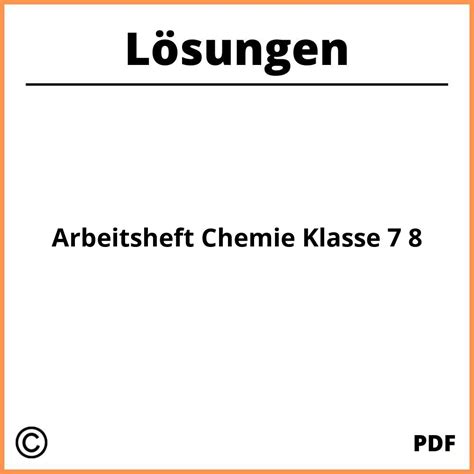 Chemie Arbeitsblätter Klasse 8 Mit Lösungen Pdf 2024