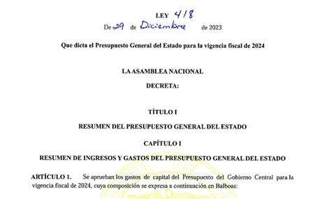 Sancionan Y Publican En Gaceta Oficial La Ley Del Presupuesto General