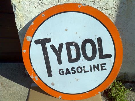 Antique Double Sided Porcelain Tydol Gas Station Sign Obnoxious Antiques