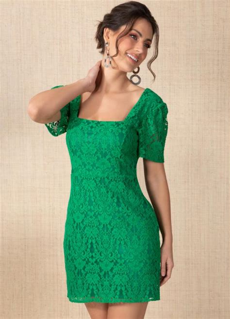 Vestido Verde Decote Quadrado Quintess