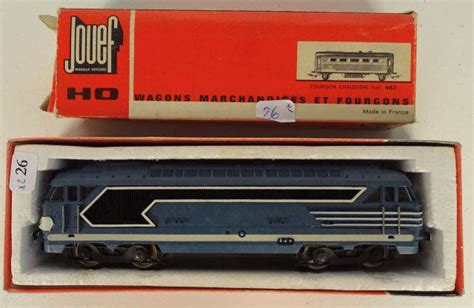 Jouef Locomotive En Boite Diesel Bb 67000 Ref 8411 Et Fourgon