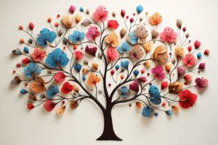 Whimsical Tree With Geometric Shapes Graphic By Saydurf Creative Fabrica