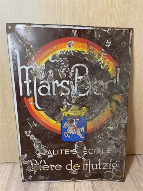 TRÈS RARE ANCIENNE Plaque Émaillée Bière De Mutzig Mars Bock Qualité