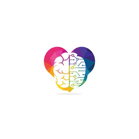 Creative Brain Heart Shape Logo Design Brainstorm Power Thinking Brain