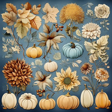 Fall Flower And Pumpkin Art Free Stock Photo - Public Domain Pictures