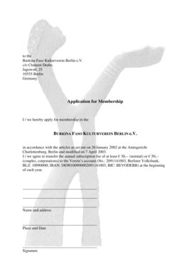 Fillable Online Burkinafaso Kv Application For Membership Burkina