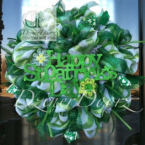 Happy St Patrick S Day Deco Mesh Wreath Deco Mesh Wreaths Deco