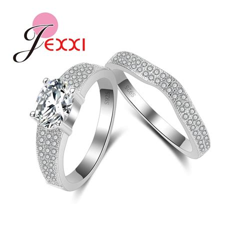 Nova chegada elegante lovers rings anéis para feminino brilhante claro