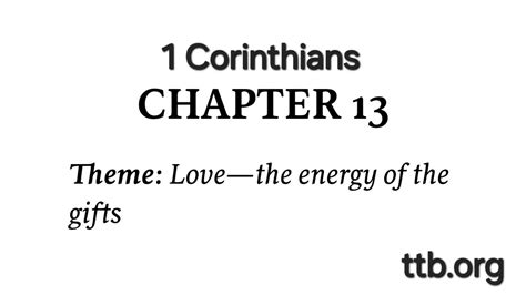 1 Corinthians Chapter 13 Bible Study Youtube