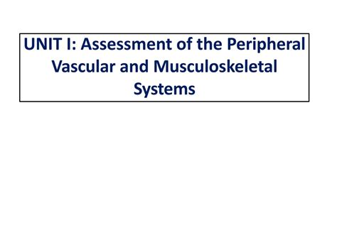 SOLUTION Assessment Of The Peripheral Vascular And Musculoskeletal