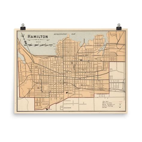 Old Hamilton Ontario Map 1906 The Ambitious City Canada Etsy