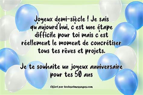 Textes Et Messages Anniversaire Ans Joyeux Demi Si Cle Ans