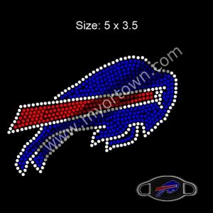 Small Buffalo Bills Iron On Rhinestone Transfer For Mask