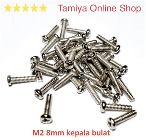 Jual Tamiya Screw M2 X 8 Mm Baut Bulat Baut Silver 8 Mm Per Pcs NS829