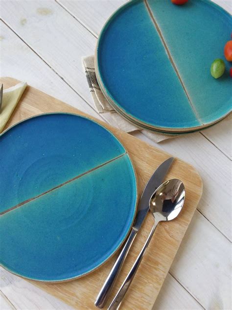 Turquoise Ceramic Plate Rustic Pottery Modern Pottery Ceramic Serving Dish Pottery Platter