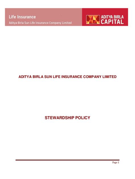 Fillable Online Aditya Birla Sun Life Insurance Company Limited Fax