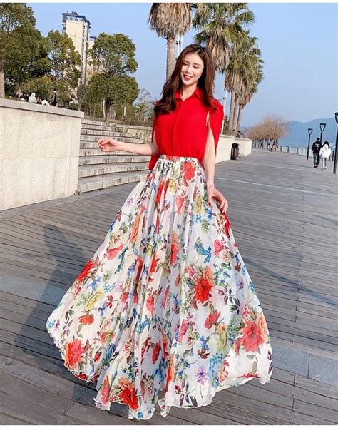 Floral Printed Long Skirts