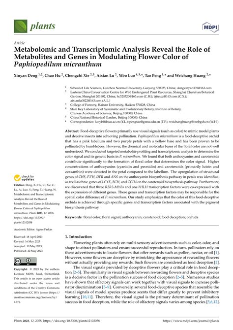 PDF Metabolomic And Transcriptomic Analysis Reveal The Role Of