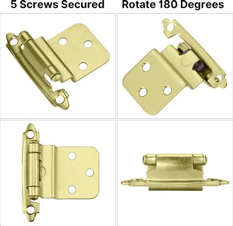 Homdiy Bisagras De Gabinete De Lat N De Pulgadas Bisagras Doradas