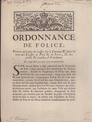 Ordonnance de police portant défenses de laisser sur le carreau et dans
