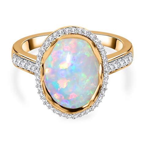 Aaa Nat Rlicher Thiopischer Welo Opal Und Zirkon Ring Ct Shoplc