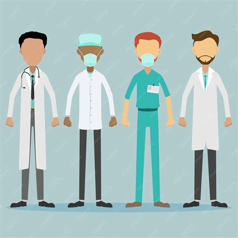 Premium Vector Set Of Doctor Cartoon Characters Medical Staff Team