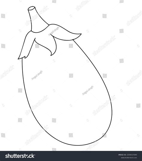 Cute Cartoon Brinjal Coloring Page Kidsvector Stock Vector Royalty