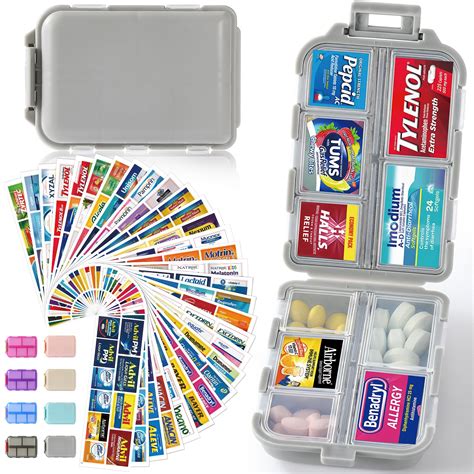 Travel Pill Organizer Box W 300 Brand Labels 28 White Labels 10