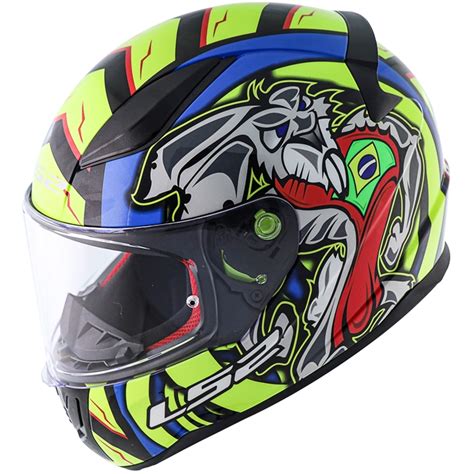 Capacete LS2 FF353 Rapid Alex Barros Amarelo Azul Grid Motors