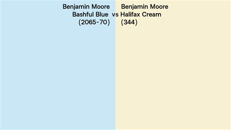 Benjamin Moore Bashful Blue Vs Halifax Cream Side By Side Comparison