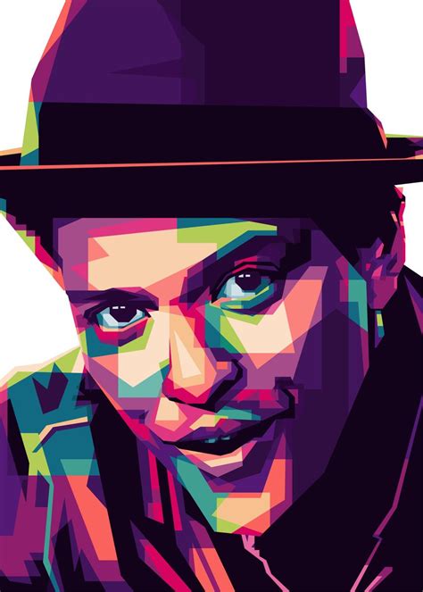 Bruno Mars Popart Wpap Poster By Color Work Displate