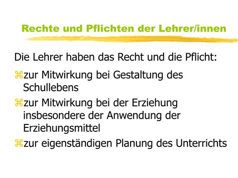 PPT RECHTE UND PFLICHTEN IN DER SCHULE PowerPoint Presentation Free