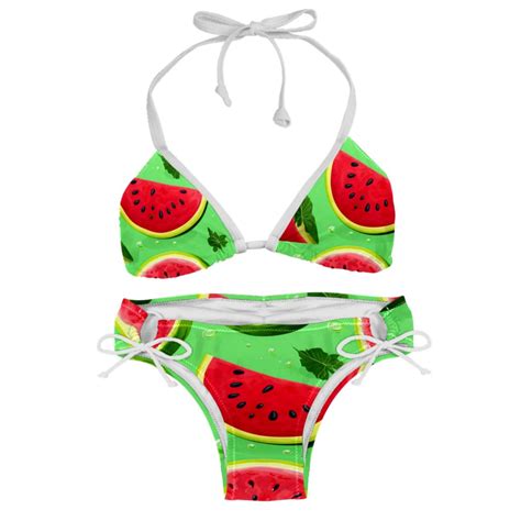 Watermelon Swimsuit Women Bikini Set With Detachable Sponge And