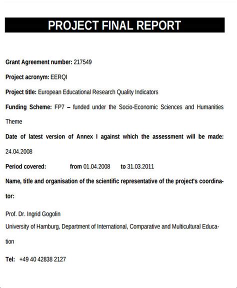 Free Sample Research Project Reports In Pdf Word